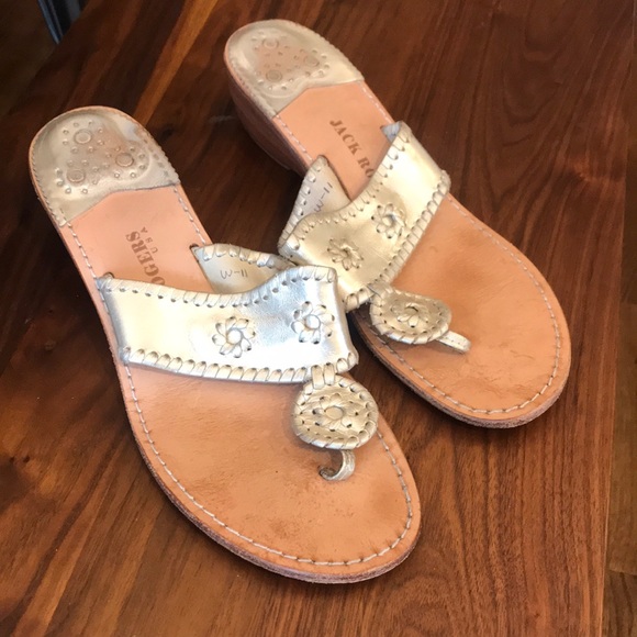 Jack Rogers Shoes - Jack Rogers gold classic wedges